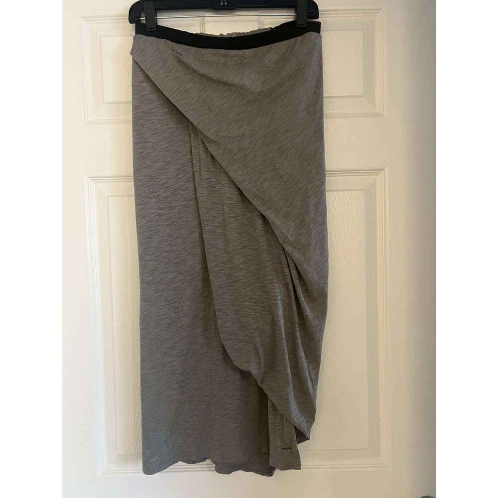 Matthildur Gray Convertible Snap Draped Skirt S Avant Garde Asymmetrical Midi